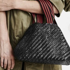 Clare V. Handwoven Zig Zag Leather Petit Bateau